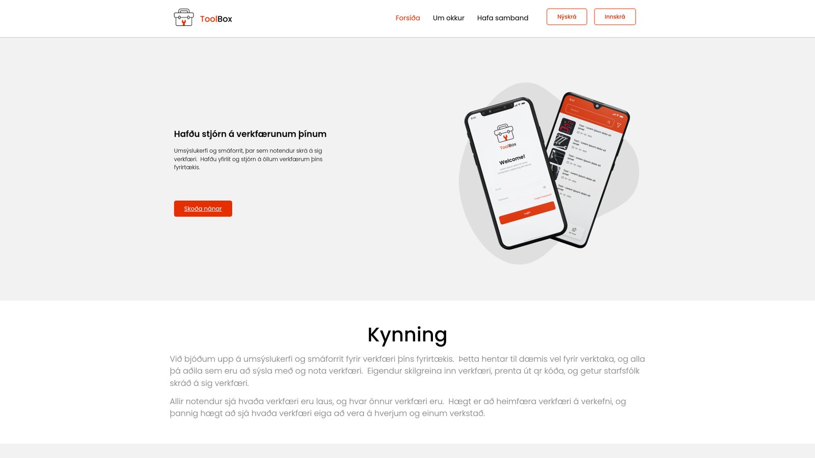 Skjámynd — Toolbox